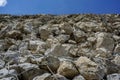 Gabion or wire box with filled rock use to be vertical retaining wall Royalty Free Stock Photo